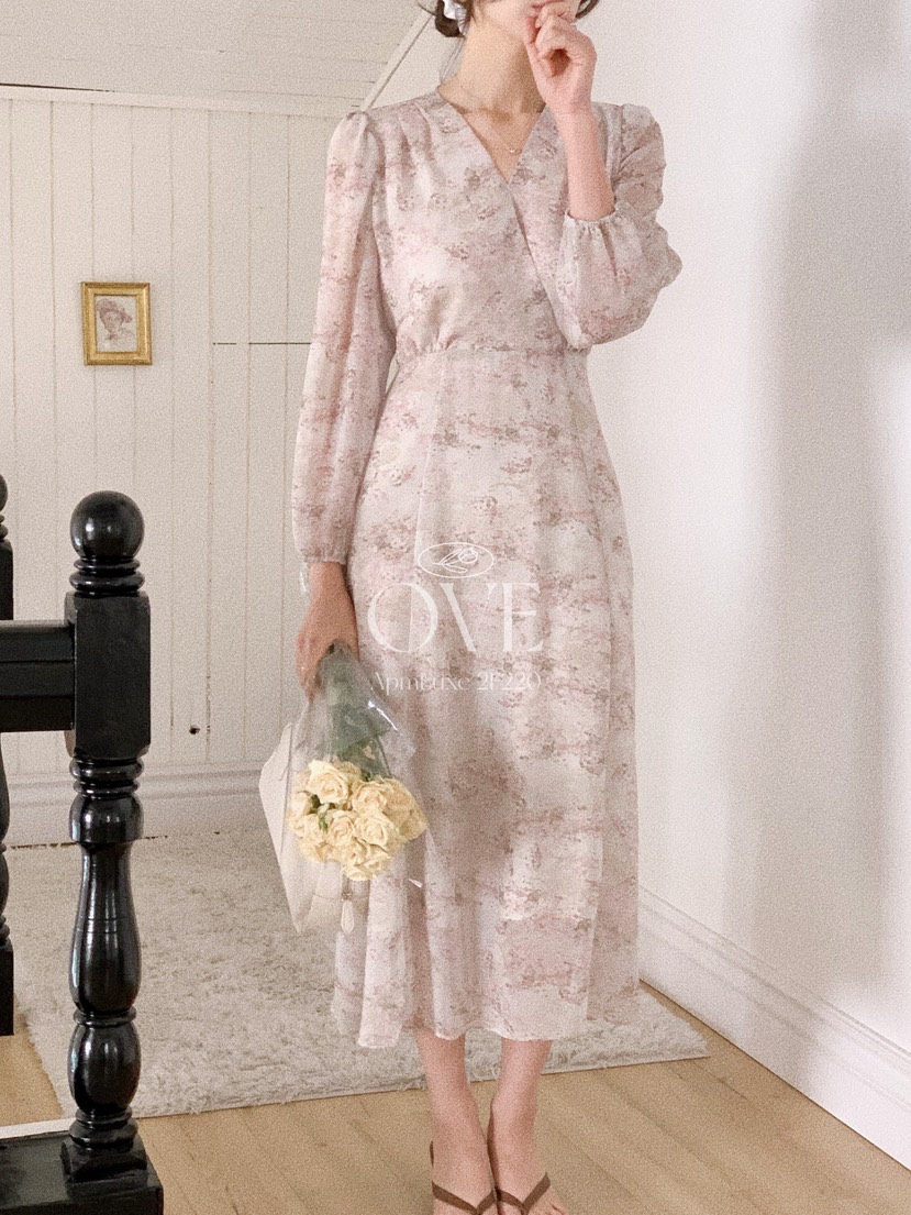 OVE韓國直郵實拍女士新品人氣休閑熱賣職業時尚連衣裙V領OVE連衣裙