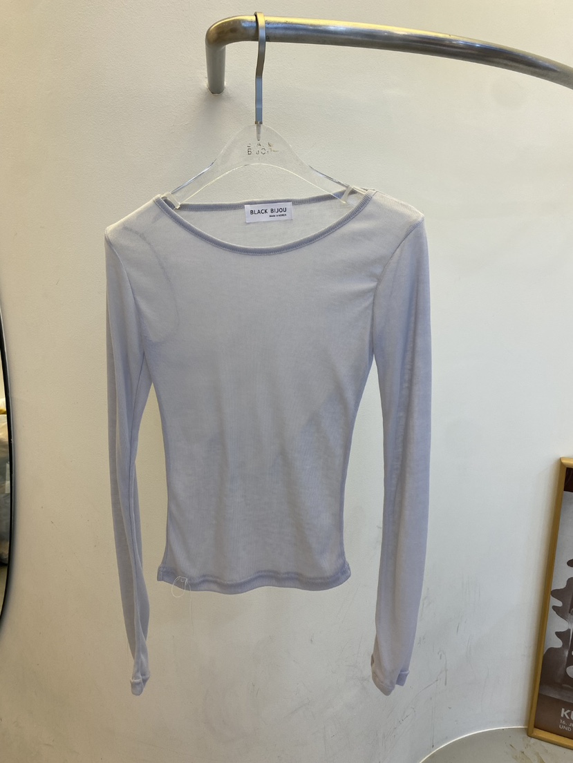 BLACK BIJOU韓國代購女裝新品時尚職業推薦26春夏長袖T恤紗布BLACK BIJOU長袖T恤圖色1