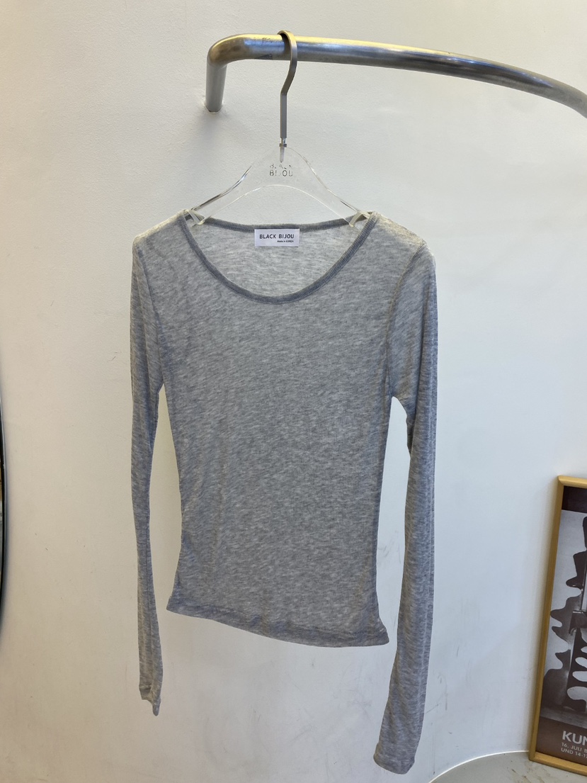 BLACK BIJOU韓國代購女裝新品時尚職業推薦26春夏長袖T恤紗布BLACK BIJOU長袖T恤圖色3