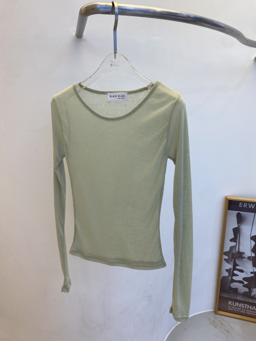 BLACK BIJOU韓國代購女裝新品時尚職業推薦26春夏長袖T恤紗布BLACK BIJOU長袖T恤圖色6