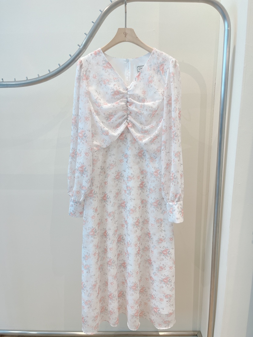 OVE韓國東大門代購女裝新款職業人氣時尚休閑推薦連衣裙褶皺OVE連衣裙圖色1