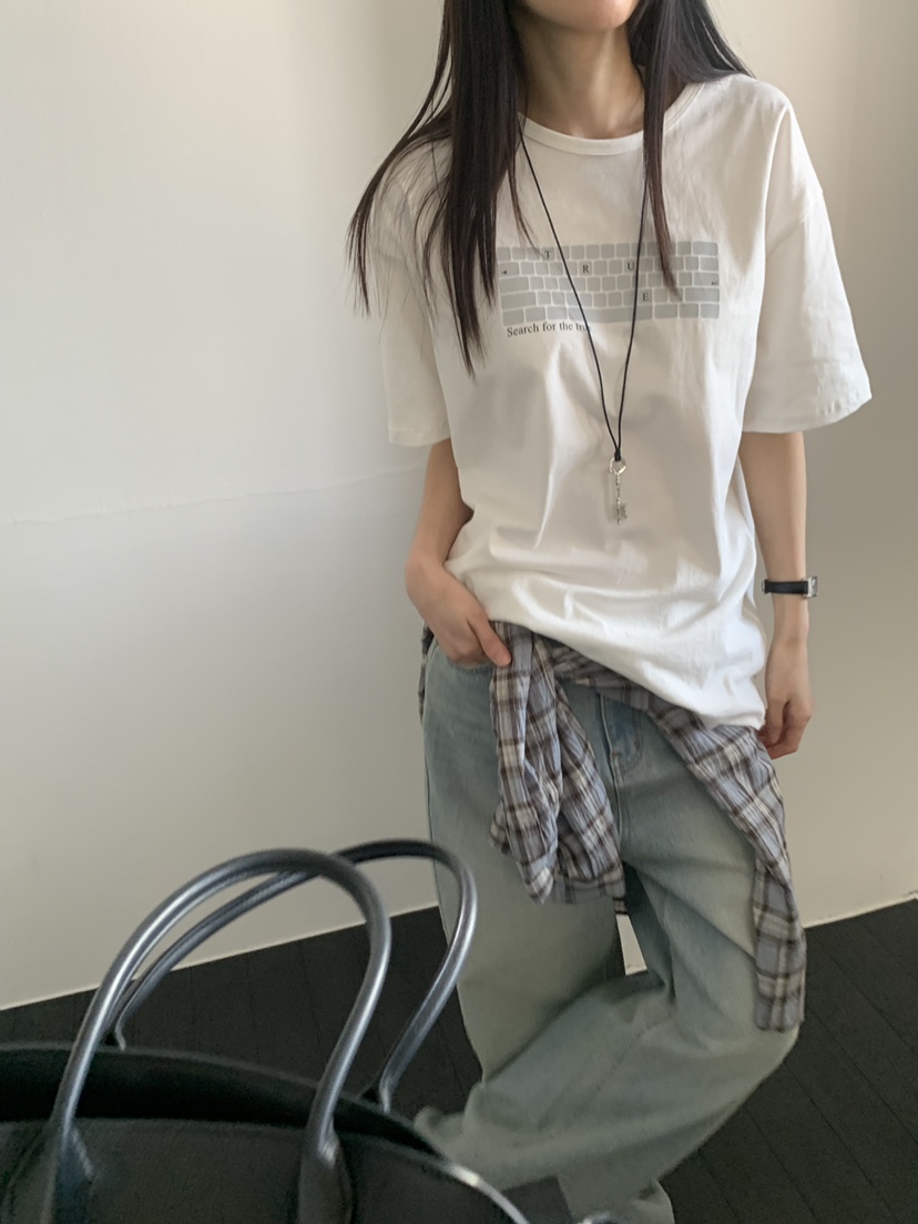 TRUE韓國東大門直郵女裝新品職業26春夏推薦休閑人氣時尚T恤TRUET恤