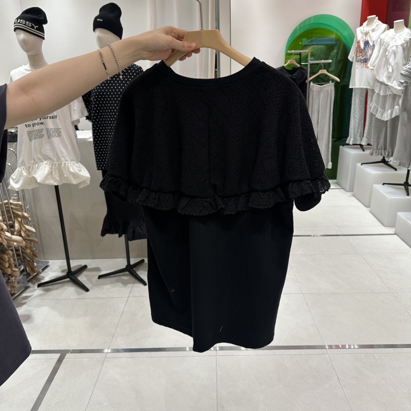 MINI UNNI韓國直郵實拍女裝新款職業26春夏熱賣T恤假兩件MINI UNNIT恤