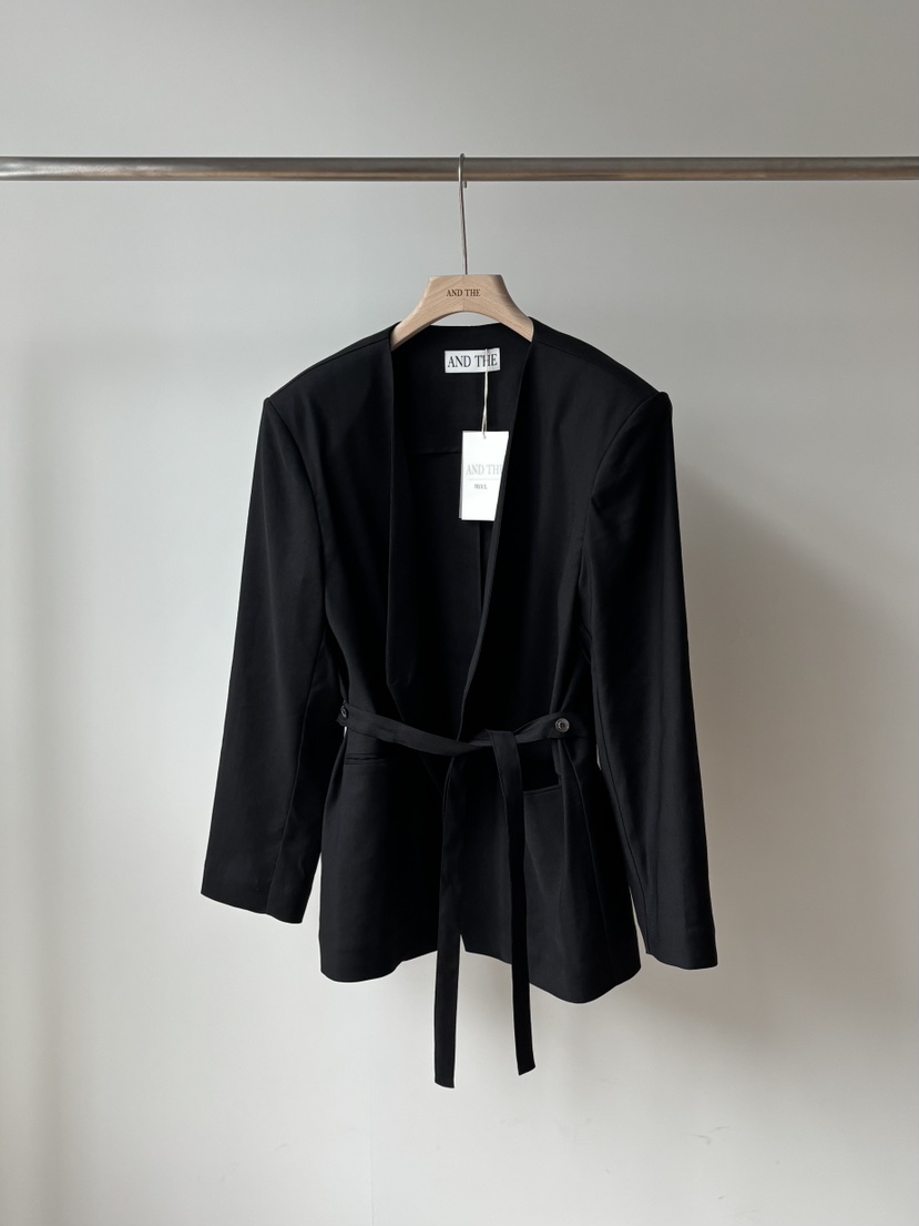 AND THE韓國代購女士新品熱賣推薦人氣26春夏夾克含腰帶AND THE夾克圖色2