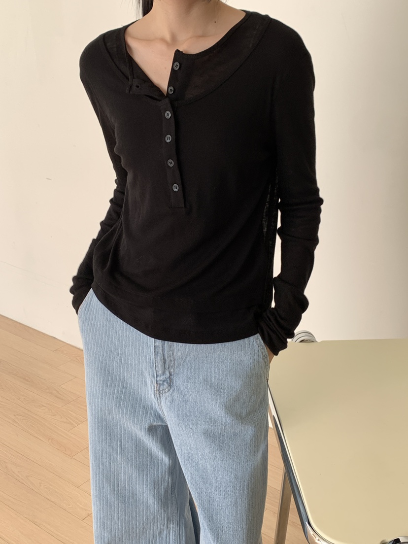 B_GARDER韓國東大門直郵女裝新款職業26春夏休閑推薦長袖T恤B.GARDER長袖T恤