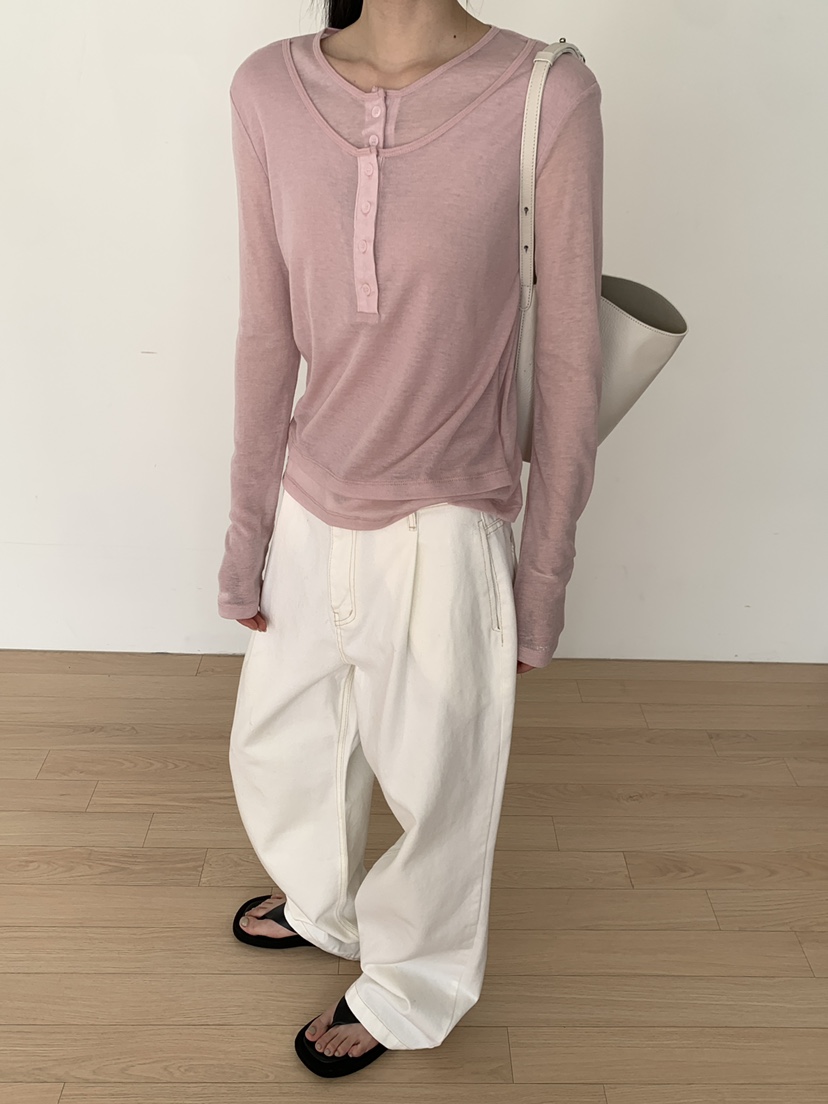 B_GARDER韓國東大門直郵女裝新款職業26春夏休閑推薦長袖T恤B.GARDER長袖T恤圖色2