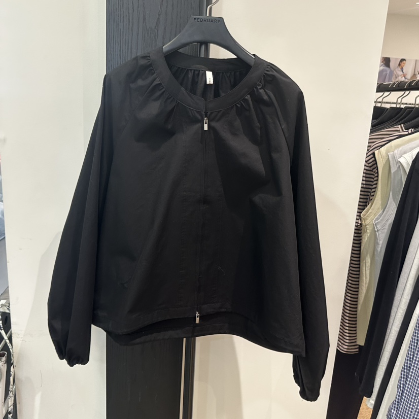 FEBRUARY 11韓國直郵女裝新款休閑時尚推薦夾克拉鏈褶皺FEBRUARY 11夾克圖色3黑色