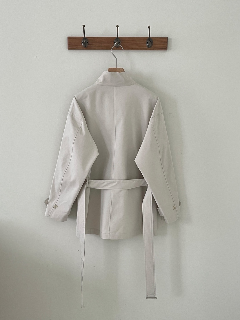 3 ANOTHER韓國代購女士新品熱賣推薦26春夏夾克含腰帶高領3 ANOTHER夾克