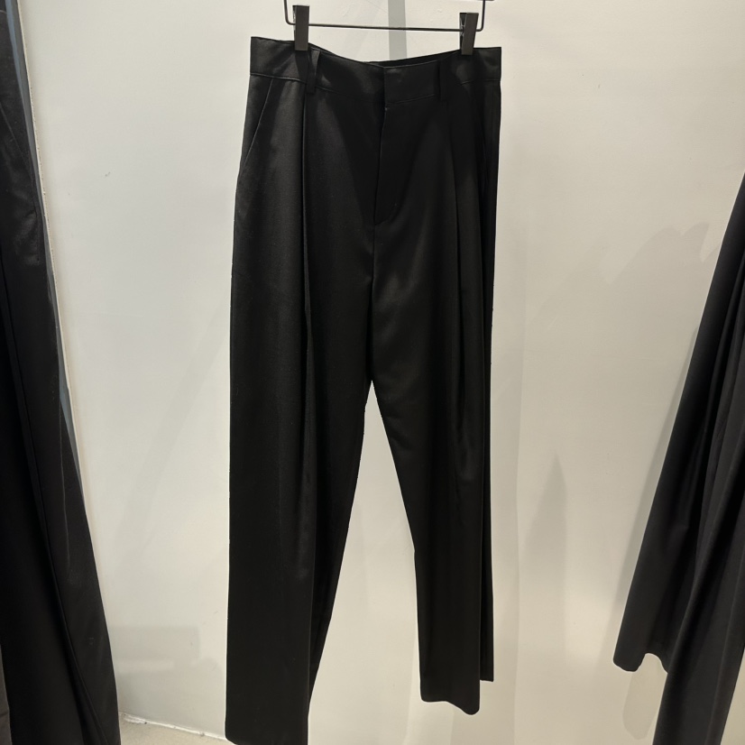 JANE BIRKIN韓國代購女裝新款26春夏休閑推薦休閑褲褶裥JANE BIRKIN設計師品牌休閑褲圖色2黑色