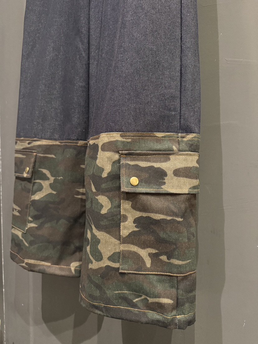 GATELESS韓國代購女士新品人氣熱賣時尚推薦牛仔褲迷彩雙層GATELESS牛仔褲