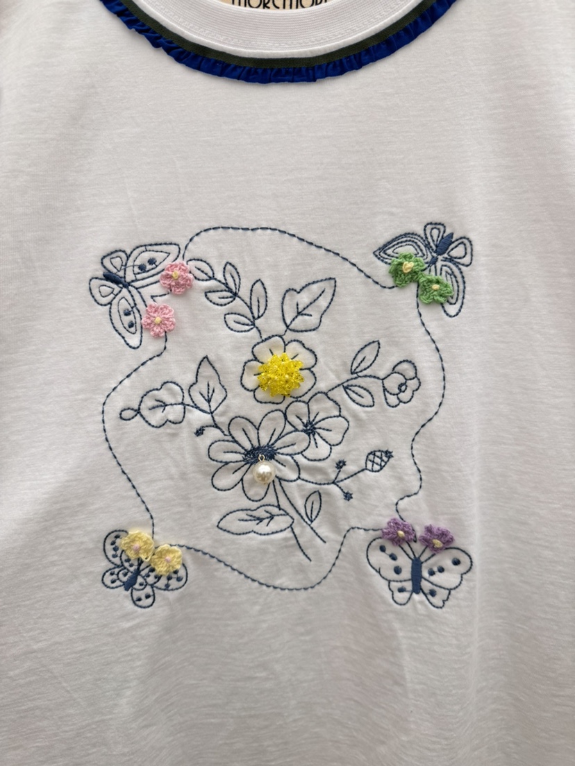 THORE韓國東大門直郵女士新款26春夏職業休閑熱賣T恤刺繡THORET恤