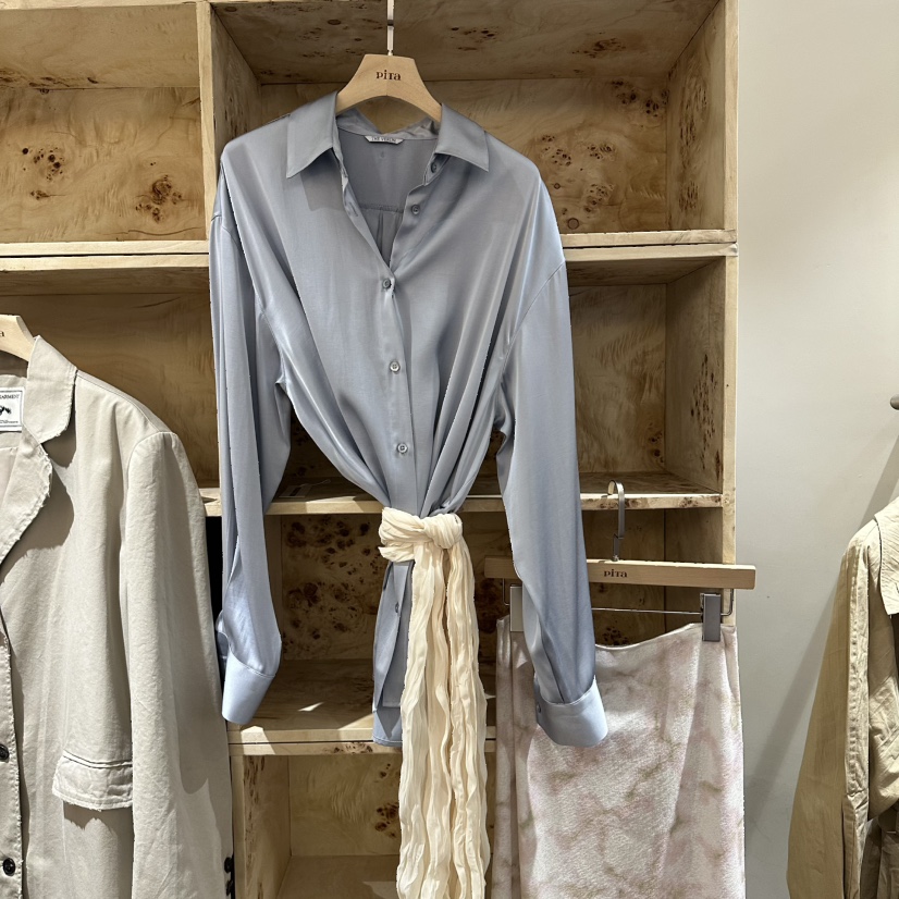 PITA/THEVERLIN韓國直郵女士新品休閑襯衫蕾絲衫不含圍巾PITA/THEVERLIN襯衫/蕾絲衫圖色2