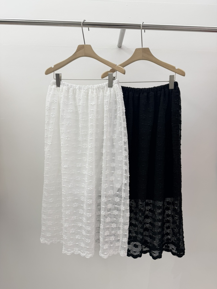 BROWNS-P韓國直郵女士新品推薦時尚熱賣職業長裙花朵透明BROWNS-P長裙