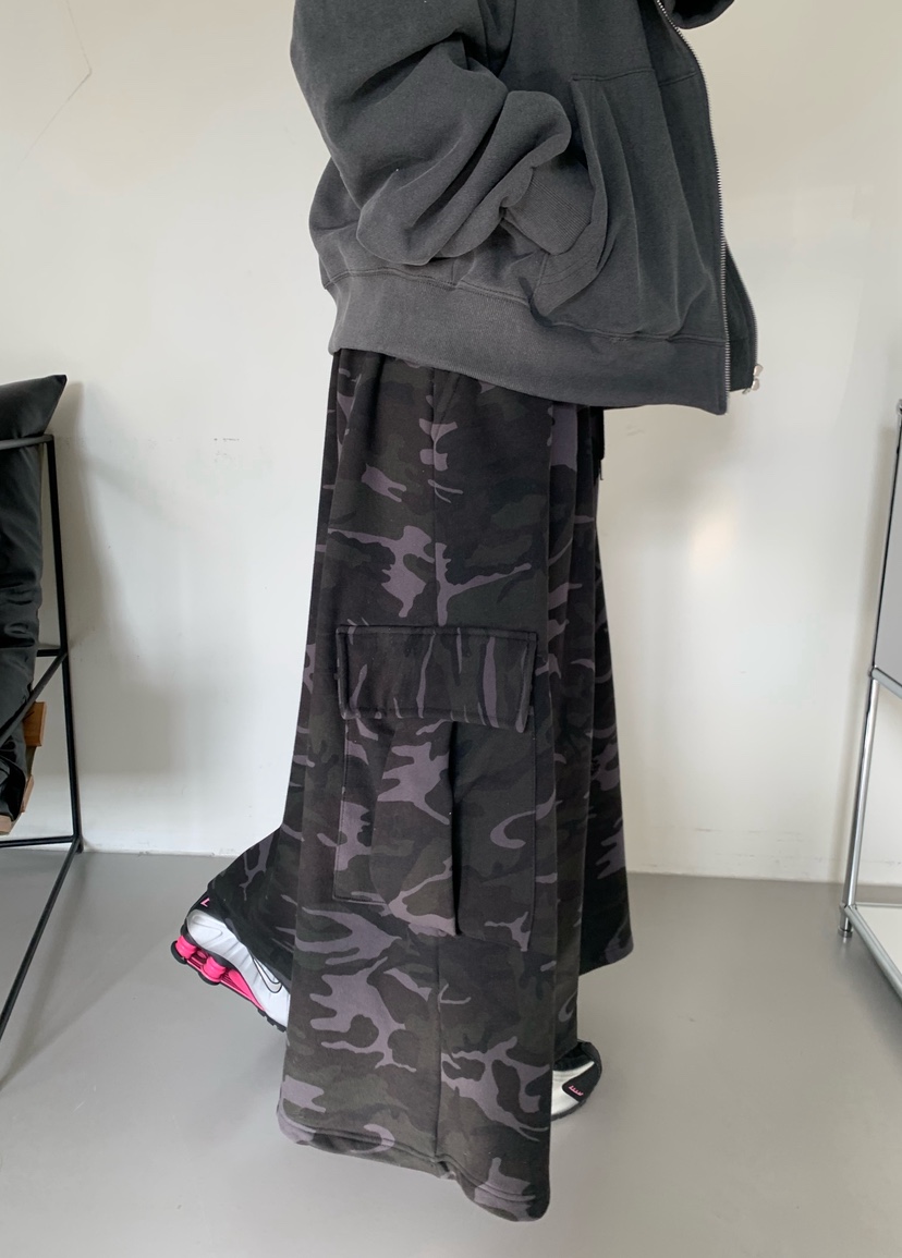 OKIE韓國東大門直郵女裝新款26春夏人氣熱賣職業長裙迷彩OKIE長裙