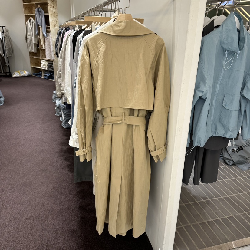 PITA/THEVERLIN韓國直郵實拍女士新品職業長款風衣含腰帶褶裥PITA/THEVERLIN長款風衣