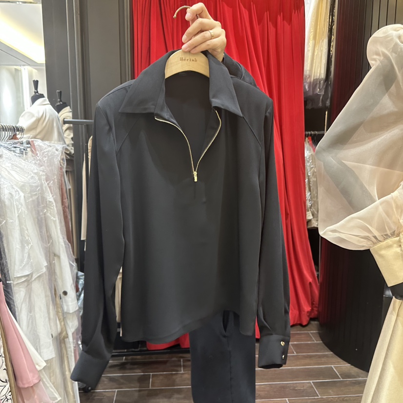 HERISH-HAUTE韓國東大門直郵女士新款休閑襯衫蕾絲衫拉鏈HERISH-HAUTE襯衫/蕾絲衫圖色2