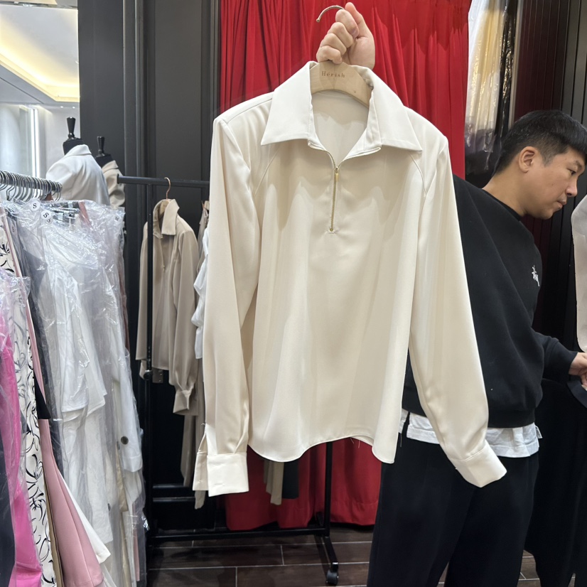 HERISH-HAUTE韓國東大門直郵女士新款休閑襯衫蕾絲衫拉鏈HERISH-HAUTE襯衫/蕾絲衫圖色3