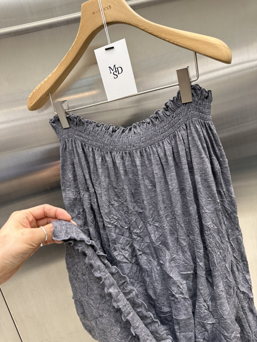 MYDRESS韓國東大門代購女士新款休閑人氣推薦26春夏長裙褶皺MYDRESS長裙