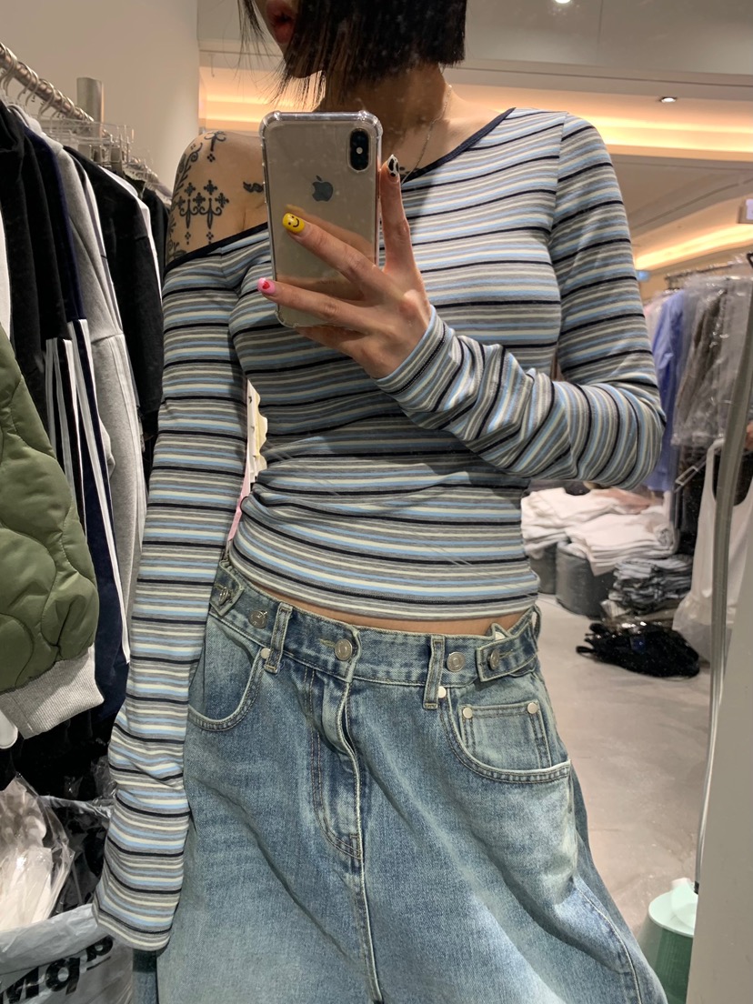 OKIE韓國東大門直郵女士新品熱賣職業26春夏時尚人氣長袖T恤OKIE長袖T恤