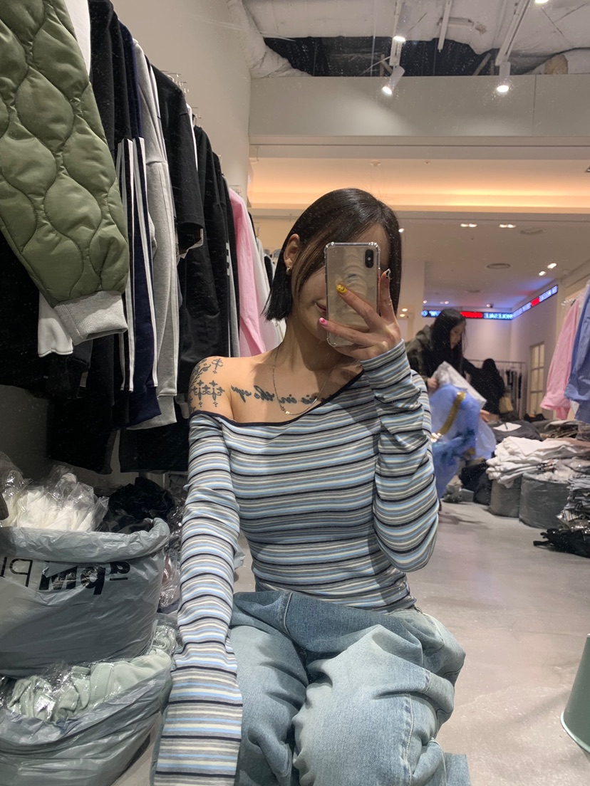 OKIE韓國東大門直郵女士新品熱賣職業26春夏時尚人氣長袖T恤OKIE長袖T恤