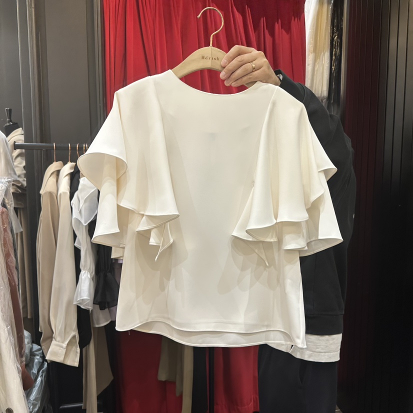 HERISH-HAUTE韓國東大門直郵女士新品人氣襯衫蕾絲衫荷葉邊HERISH-HAUTE襯衫/蕾絲衫圖色1