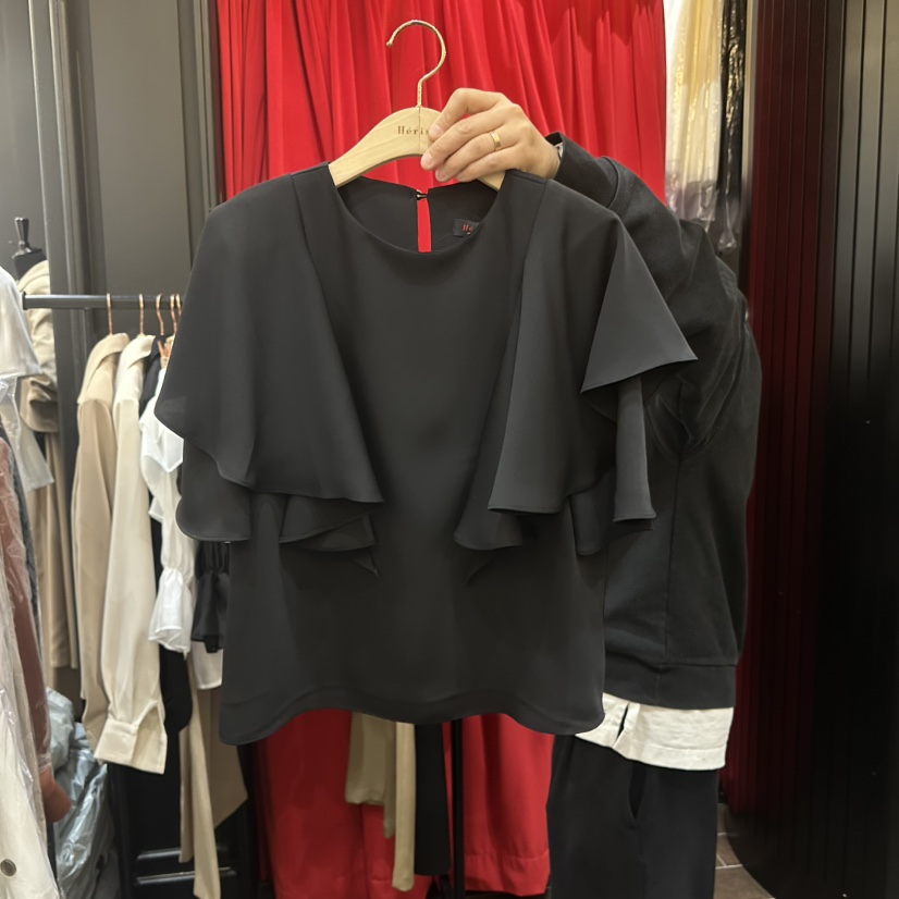 HERISH-HAUTE韓國東大門直郵女士新品人氣襯衫蕾絲衫荷葉邊HERISH-HAUTE襯衫/蕾絲衫圖色3