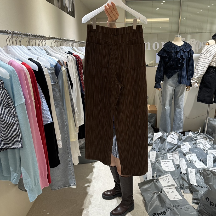 MOREMORE韓國東大門代購女裝新品休閑時尚熱賣休閑褲條紋more more休閑褲