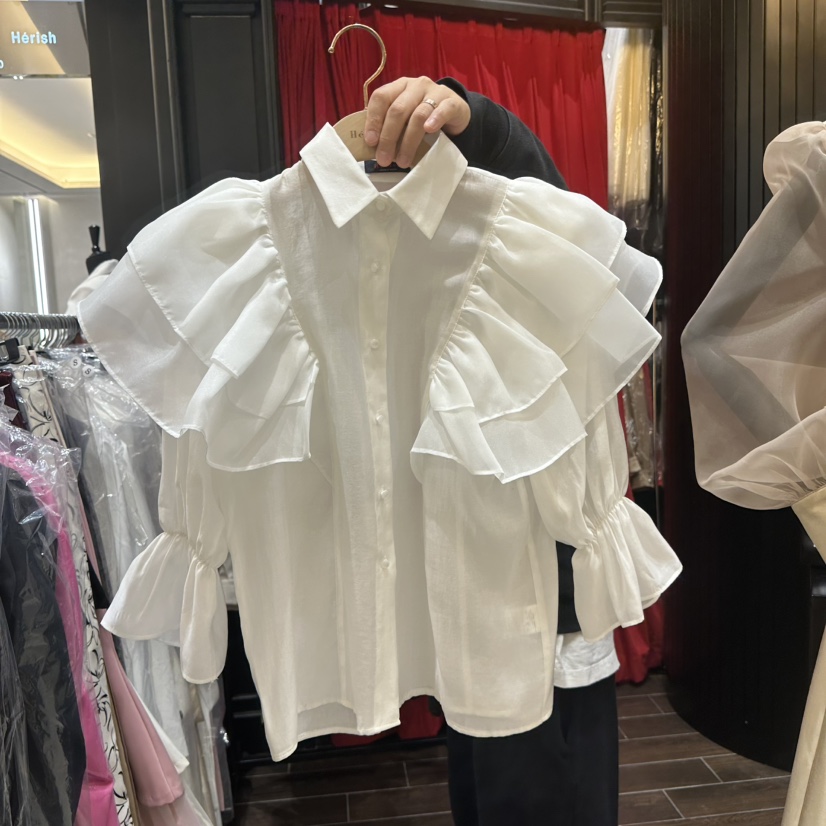 HERISH-HAUTE韓國直郵女裝新品熱賣26春夏職業襯衫蕾絲衫HERISH-HAUTE襯衫/蕾絲衫圖色1