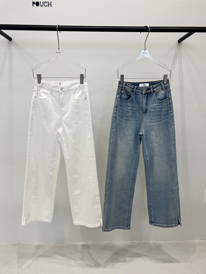 POUCH韓國直郵實拍女士新款熱賣26春夏休閑職業人氣牛仔褲POUCH牛仔褲