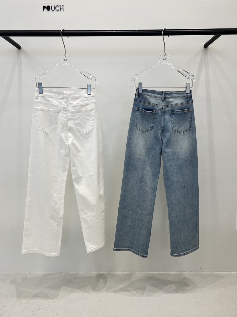 POUCH韓國直郵實拍女士新款熱賣26春夏休閑職業人氣牛仔褲POUCH牛仔褲