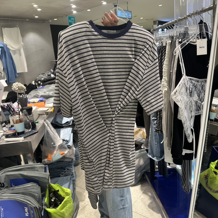 HERTZ-P韓國直郵女士新款時尚休閑26春夏熱賣人氣推薦T恤HERTZ-PT恤圖色2深藍色