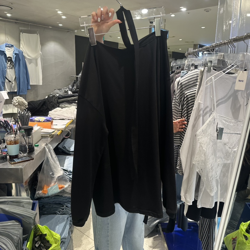 HERTZ-P韓國東大門代購女士新品26春夏長袖T恤含脖帶圍巾HERTZ-P長袖T恤圖色3