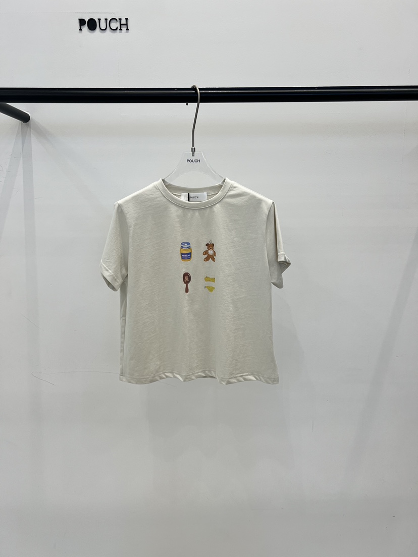 POUCH韓國代購女裝新款職業人氣推薦熱賣休閑時尚26春夏T恤POUCHT恤圖色2