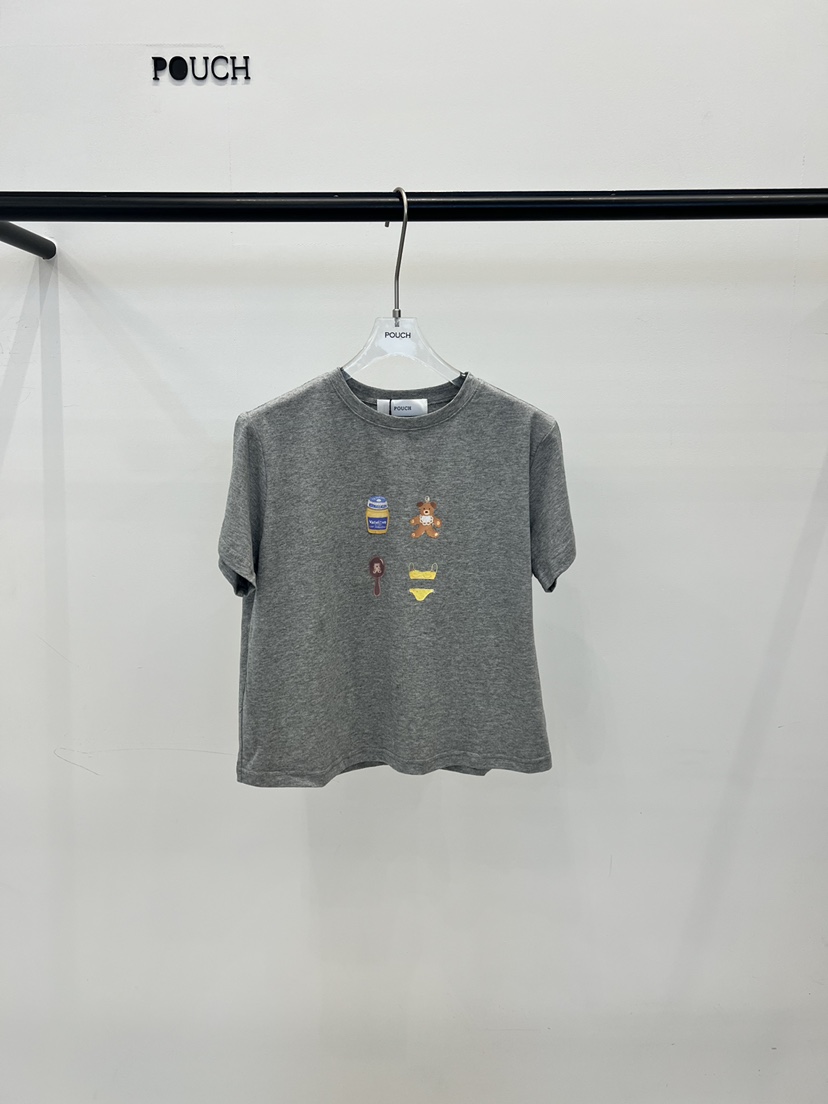 POUCH韓國代購女裝新款職業人氣推薦熱賣休閑時尚26春夏T恤POUCHT恤圖色3