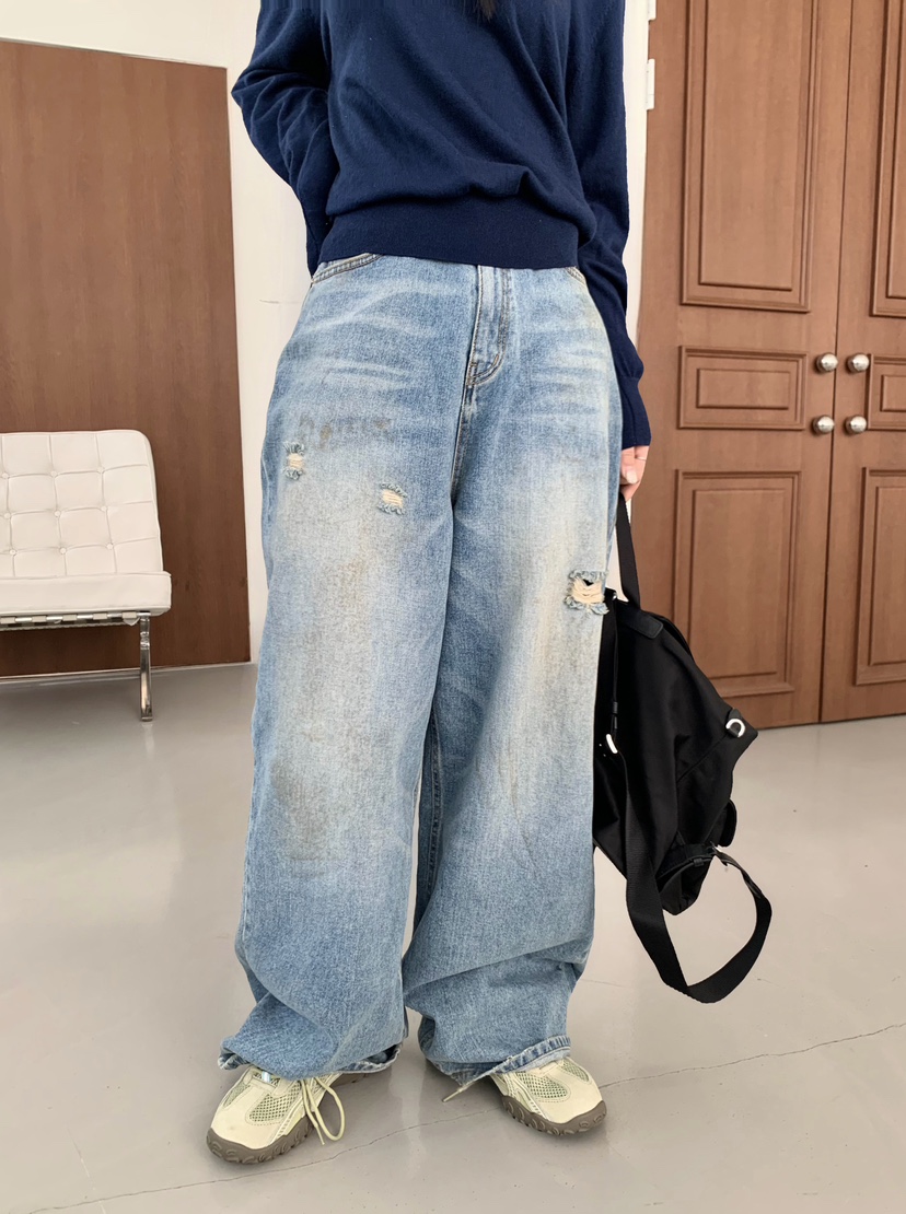 OKIE韓國東大門直郵女裝新款推薦休閑熱賣時尚26春夏牛仔褲OKIE牛仔褲