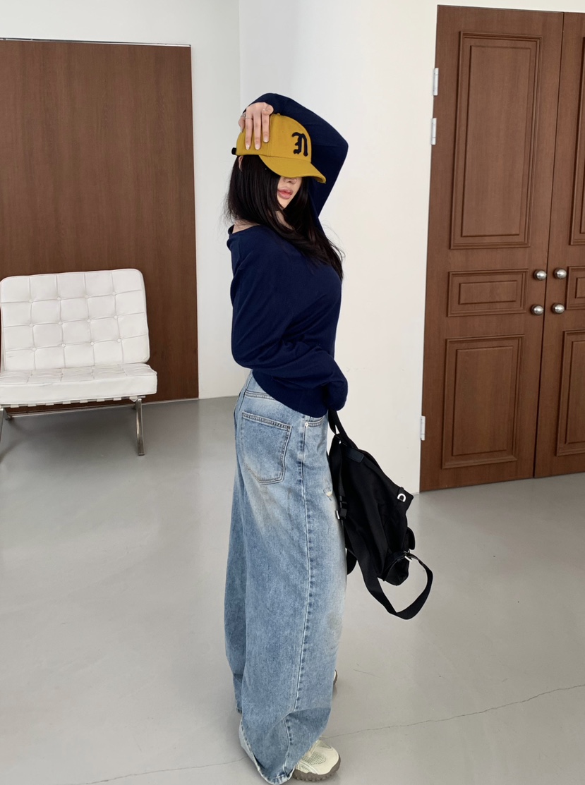 OKIE韓國東大門直郵女裝新款推薦休閑熱賣時尚26春夏牛仔褲OKIE牛仔褲