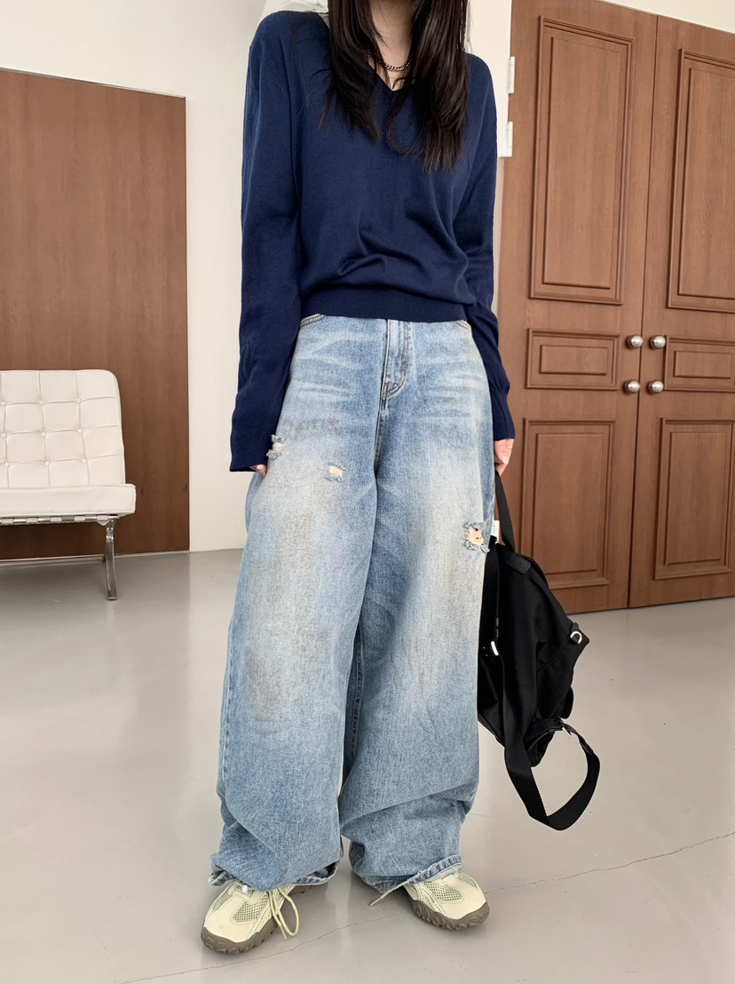 OKIE韓國東大門直郵女裝新款推薦休閑熱賣時尚26春夏牛仔褲OKIE牛仔褲