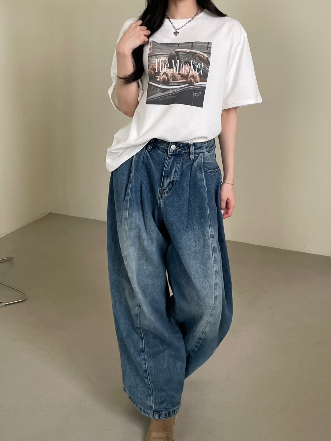 GGAEBI韓國直郵女士新款26春夏熱賣職業推薦時尚人氣牛仔褲GGAEBI牛仔褲