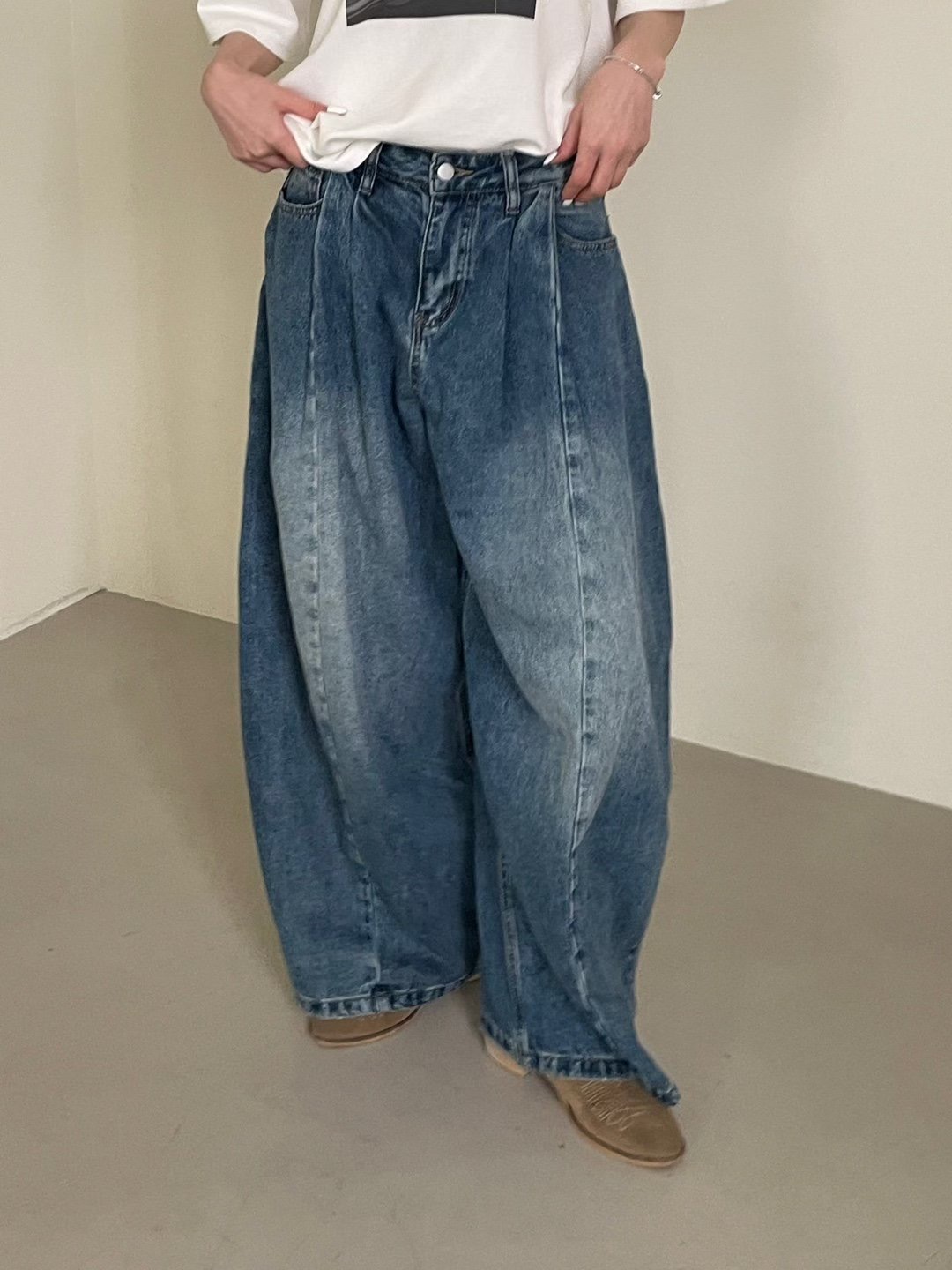 GGAEBI韓國直郵女士新款26春夏熱賣職業推薦時尚人氣牛仔褲GGAEBI牛仔褲圖色1