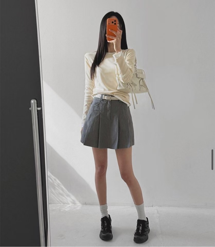 GGAEBI韓國東大門直郵女裝新品時尚26春夏熱賣短裙不含腰帶GGAEBI短裙