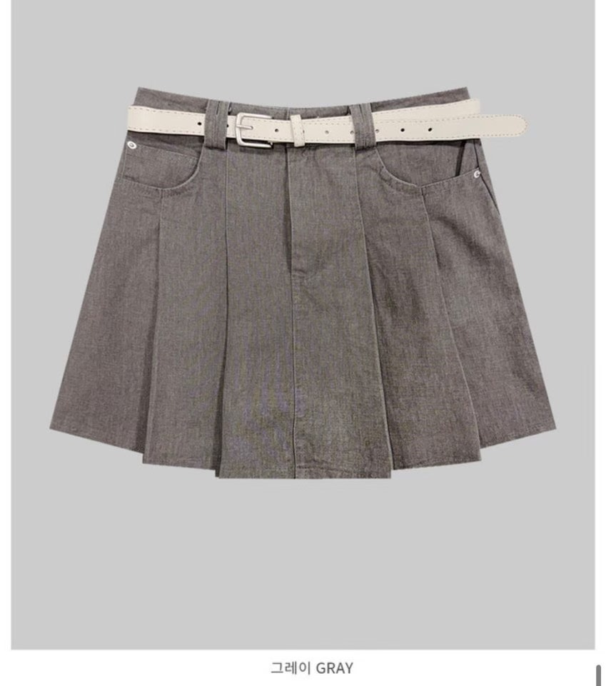 GGAEBI韓國東大門直郵女裝新品時尚26春夏熱賣短裙不含腰帶GGAEBI短裙圖色2