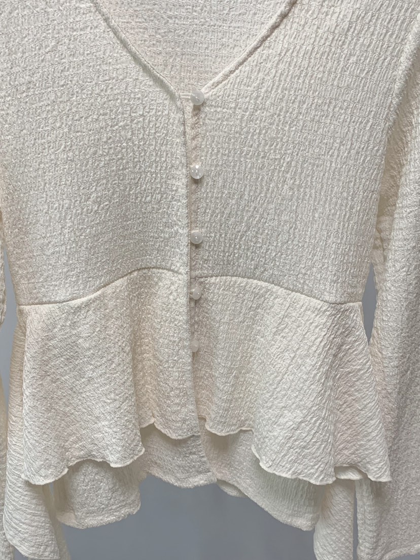 BEFORE SUNRISE韓國東大門代購女裝新款職業襯衫蕾絲衫華夫格褶皺BEFORE SUNRISE襯衫/蕾絲衫