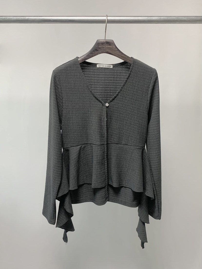 BEFORE SUNRISE韓國東大門代購女裝新款職業襯衫蕾絲衫華夫格褶皺BEFORE SUNRISE襯衫/蕾絲衫圖色2