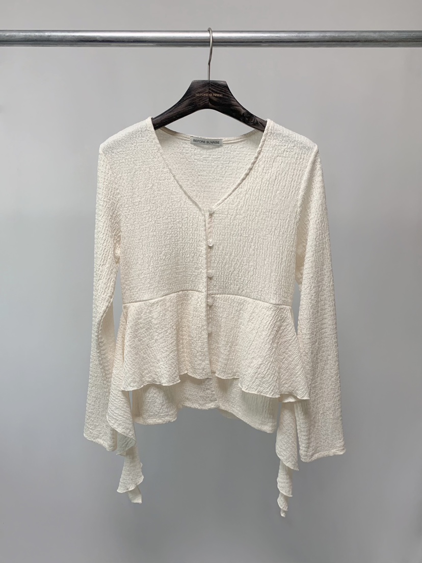 BEFORE SUNRISE韓國東大門代購女裝新款職業襯衫蕾絲衫華夫格褶皺BEFORE SUNRISE襯衫/蕾絲衫圖色3