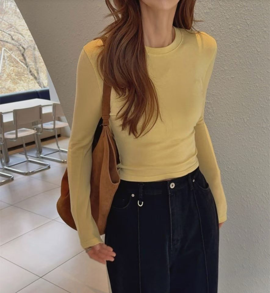 GGAEBI韓國東大門代購女裝新款休閑熱賣時尚職業長袖T恤雙面GGAEBI長袖T恤