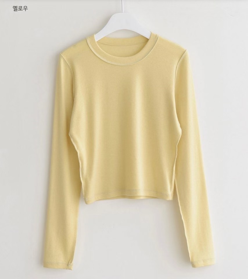 GGAEBI韓國東大門代購女裝新款休閑熱賣時尚職業長袖T恤雙面GGAEBI長袖T恤圖色2