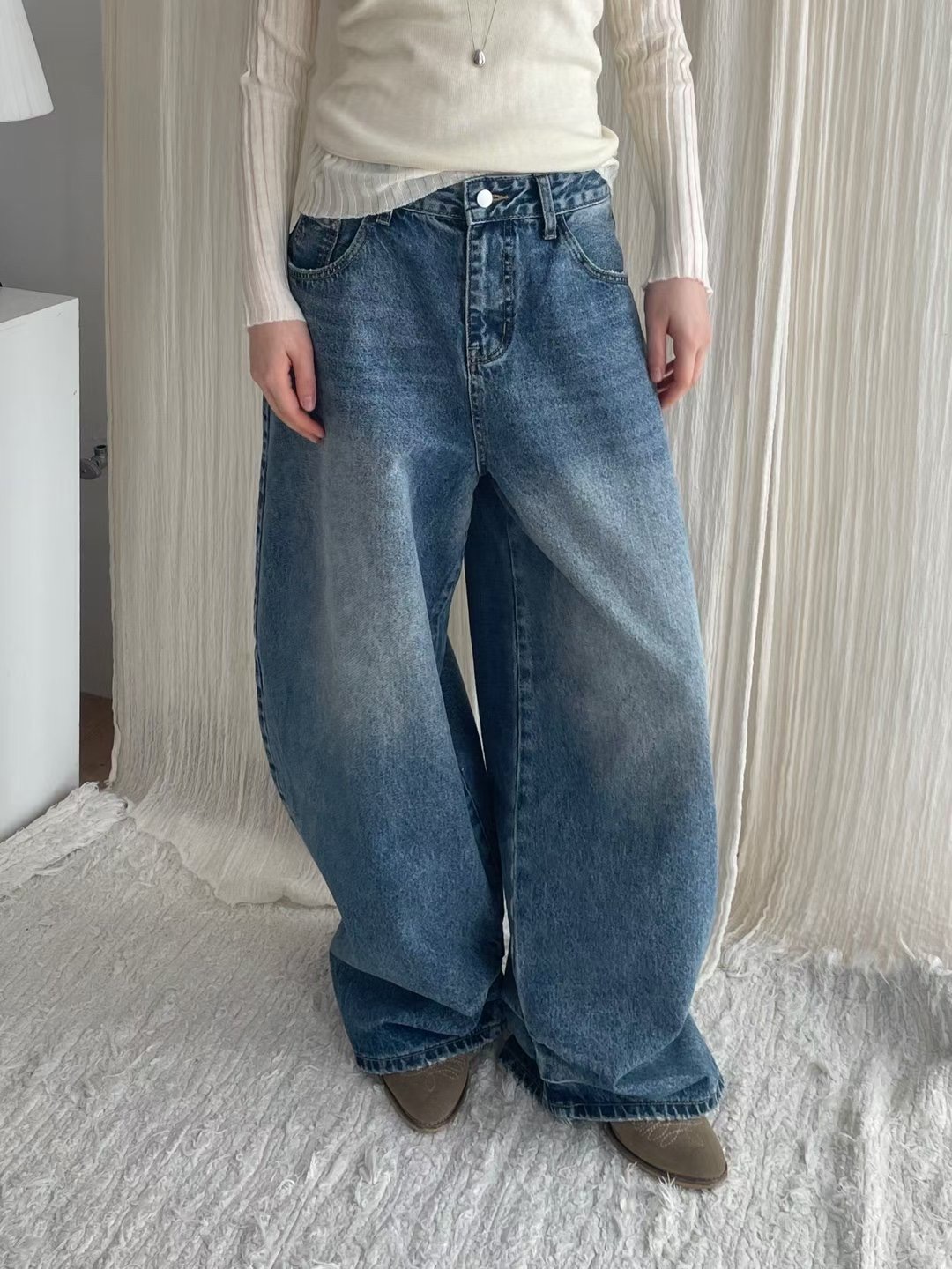 GGAEBI韓國東大門代購女士新款休閑推薦時尚職業熱賣牛仔褲GGAEBI牛仔褲圖色1