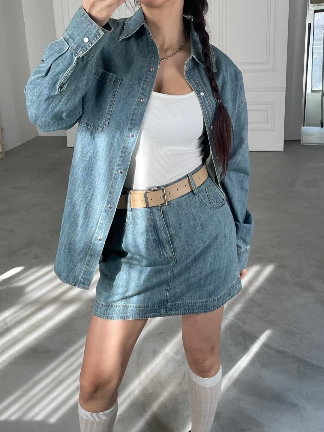 GGAEBI韓國代購女士新品人氣推薦職業26春夏休閑時尚套裝GGAEBI套裝圖色1