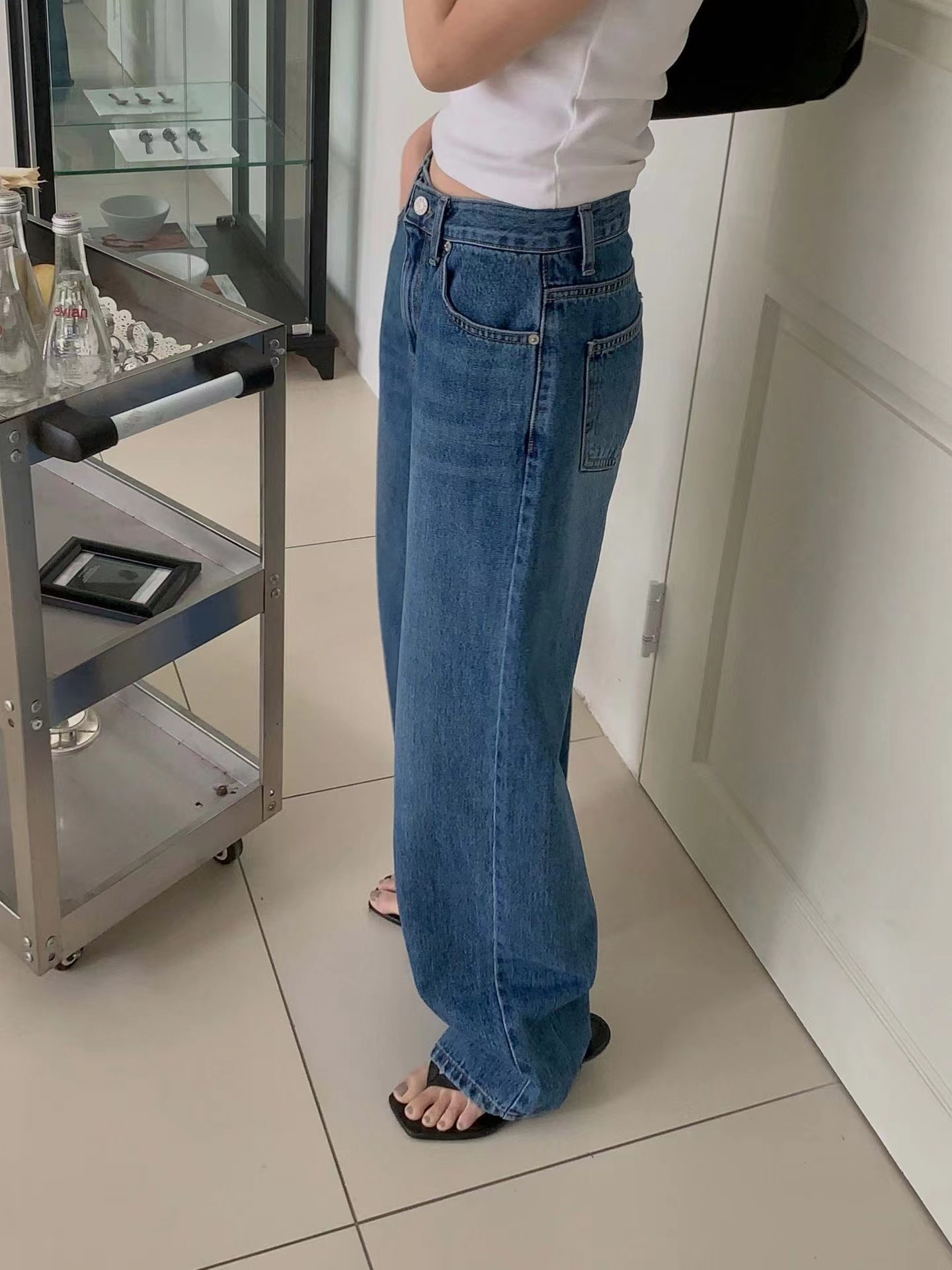 MIELLE-미엘르-OT韓國東大門直郵女士新款時尚牛仔褲磨毛MIELLE-미엘르-OT牛仔褲