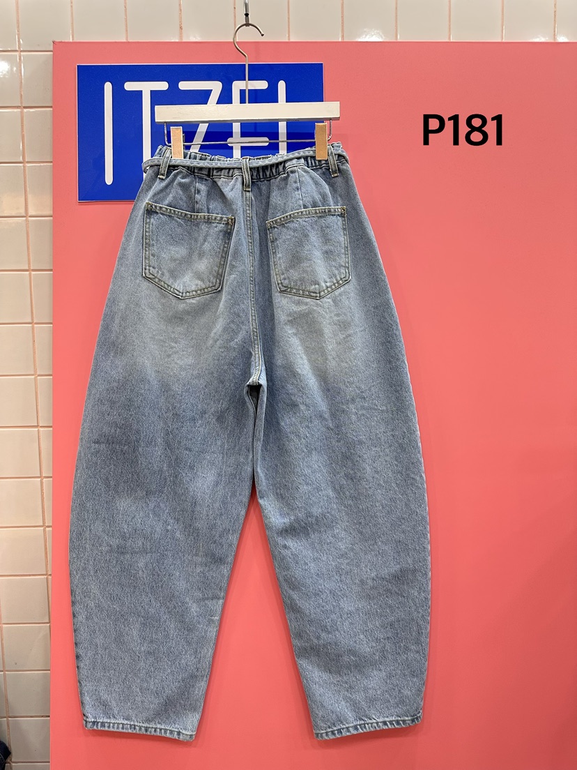 ITZEL韓國直郵女士新款職業熱賣推薦休閑時尚牛仔褲含腰繩ITZEL牛仔褲